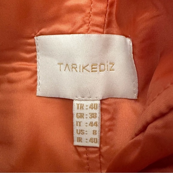 NWT Tarik Ediz Tilda Sunset Orange Asymmetrical Wrap Gown size 40 - Picture 4 of 10